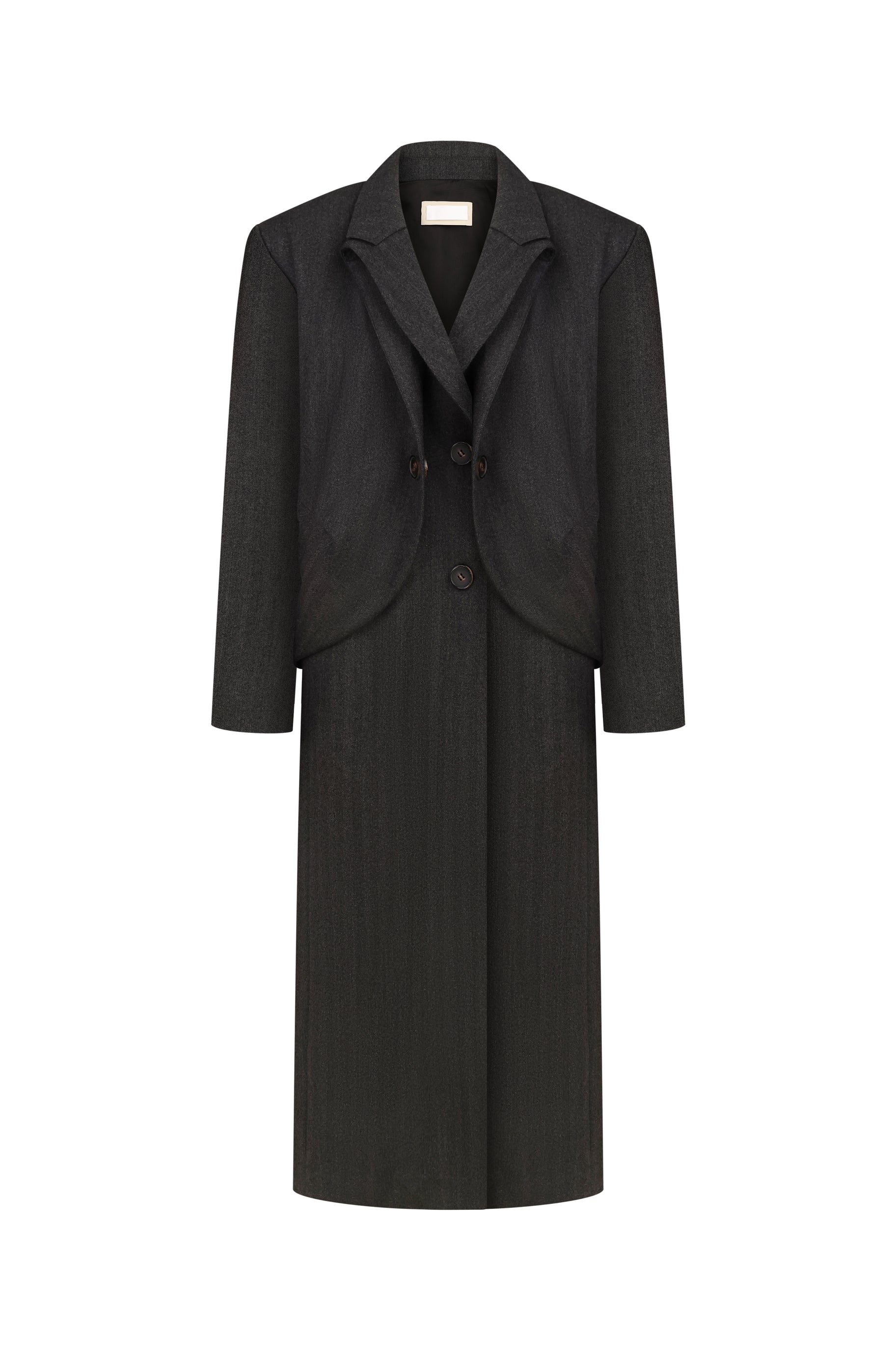 WOOL COAT WITH ANGULAR DETAILING