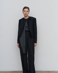 CROPPED DRAPED-NECK JACKET