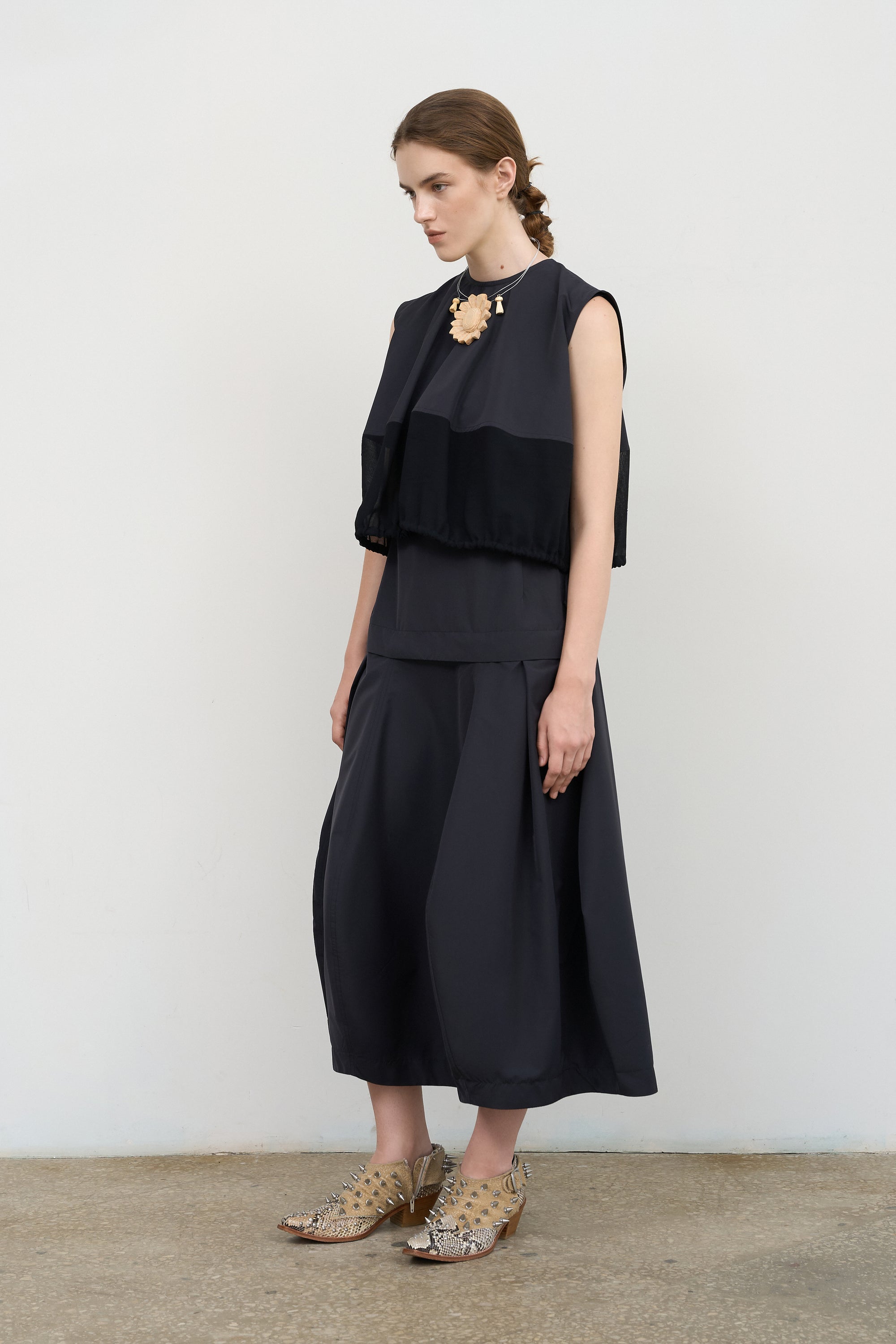 structured maxi dress STRUCTURED MAXI DRESS WITH CHIFFON PANELS – Litkovska
