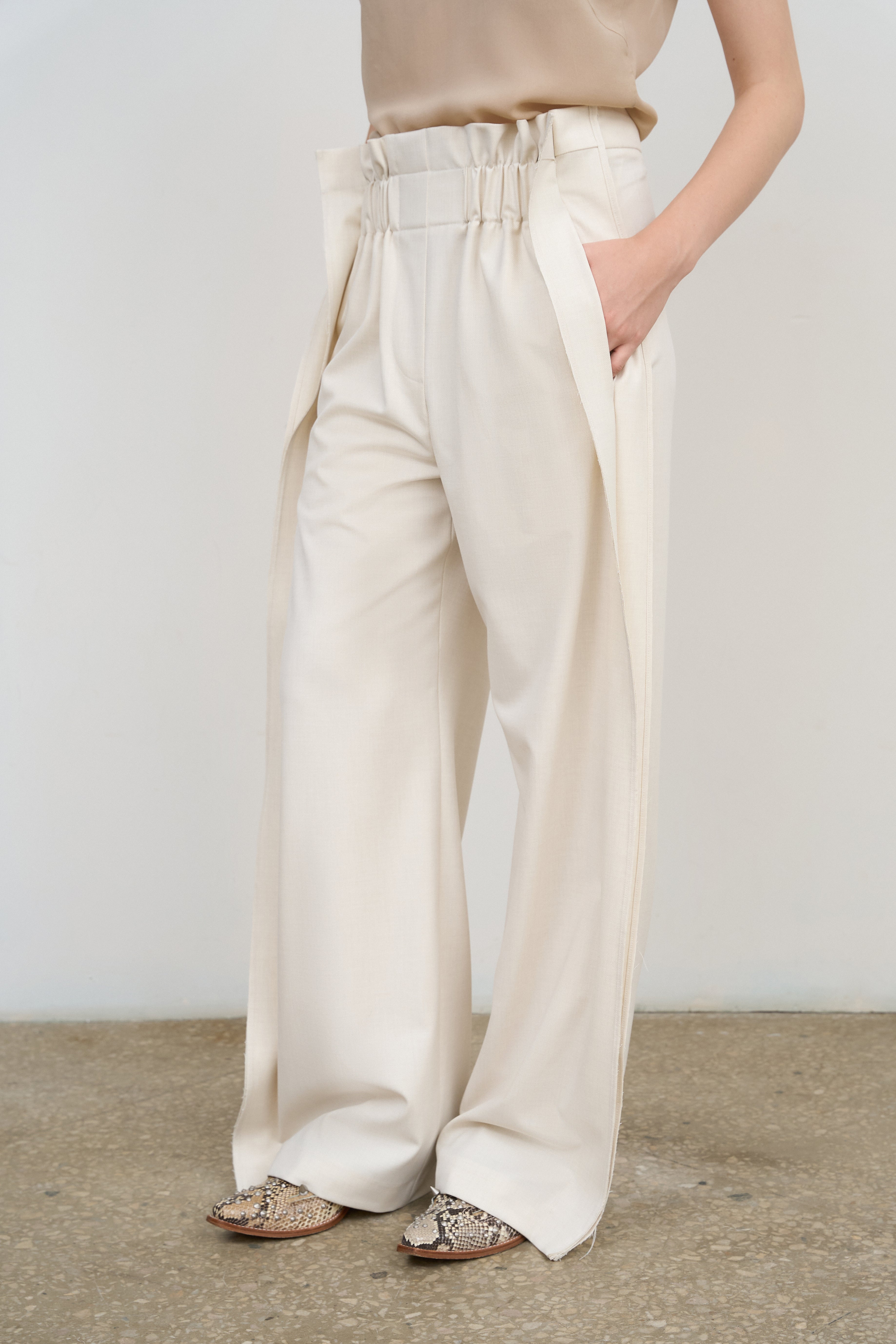 HIGH-RISE PLEATED WIDE-LEG PANTS – Litkovska