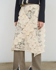 LACE LAYERED MIDI SKIRT