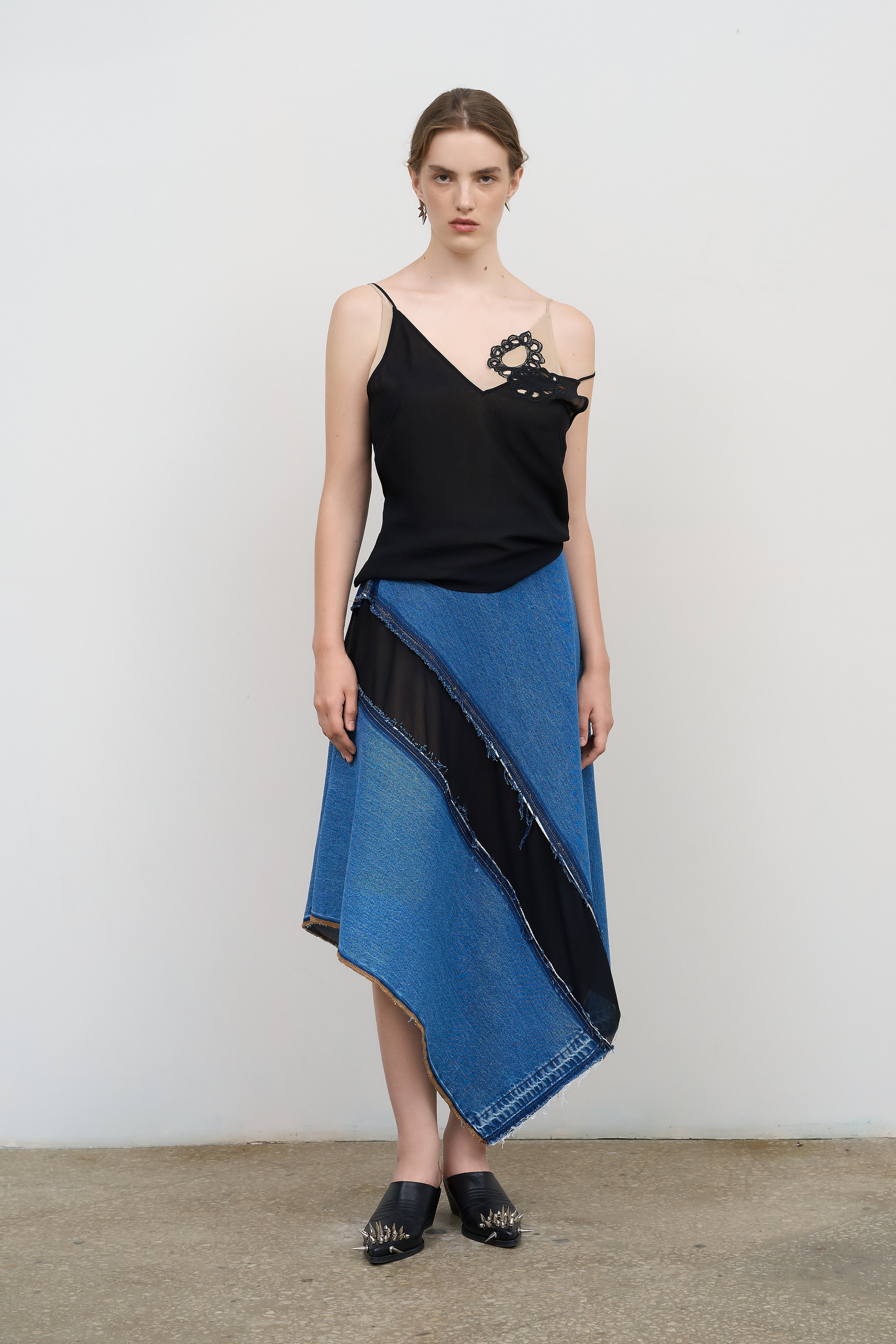ASYMMETRIC DENIM MAXI SKIRT – Litkovska