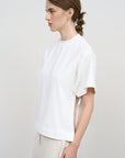COTTON T-SHIRT WITH SIDE CHIFFON STRIPES