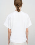 COTTON T-SHIRT WITH SIDE CHIFFON STRIPES