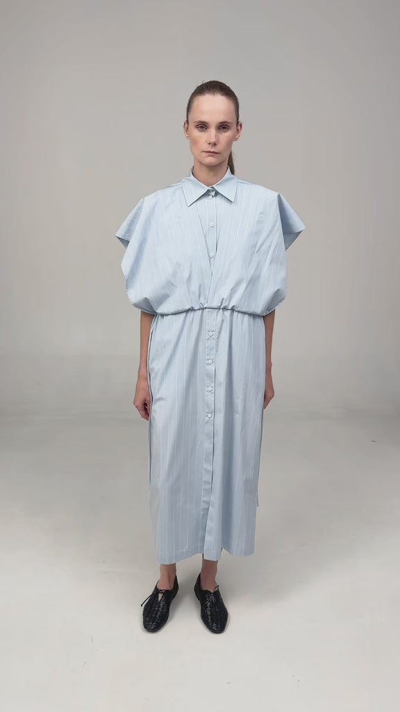 ASYMMETRIC LAYERED SHIRT DRESS