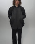 WOOL-BLEND PARKA WITH SUITING DETAIL