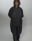 WOOL-BLEND PARKA WITH SUITING DETAIL