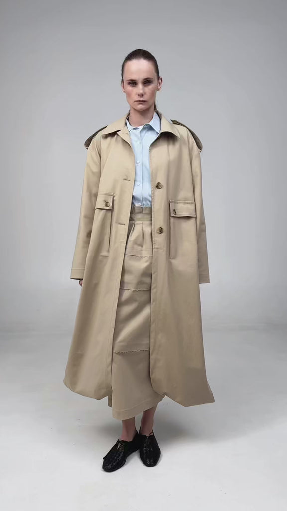 OVERSIZED COTTON TRENCH COAT