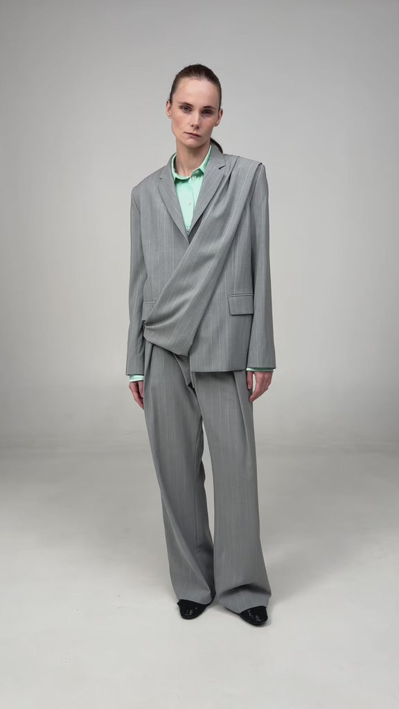 SCARF-LAPEL DECONSTRUCTED JACKET