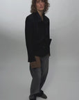 DRAPED WOOL PEACOAT
